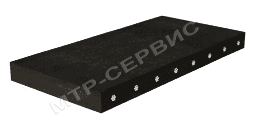 Техпластина ДСТ 40 мм 1000х250 для отвалов (арм. тросом 8мм, 16 шт.)